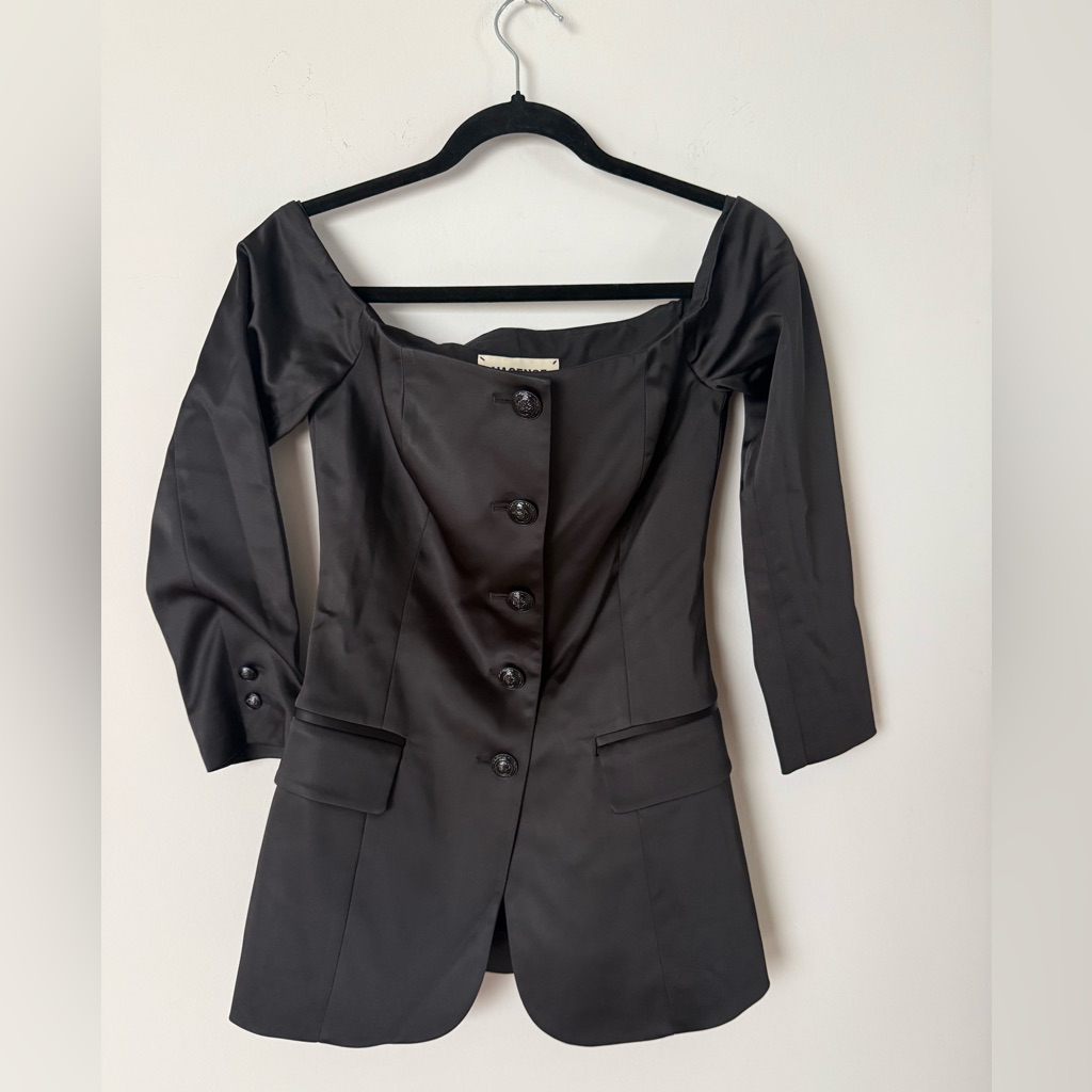 Nwt L'agence Off Shoulder Structured Button Up Blazer Top